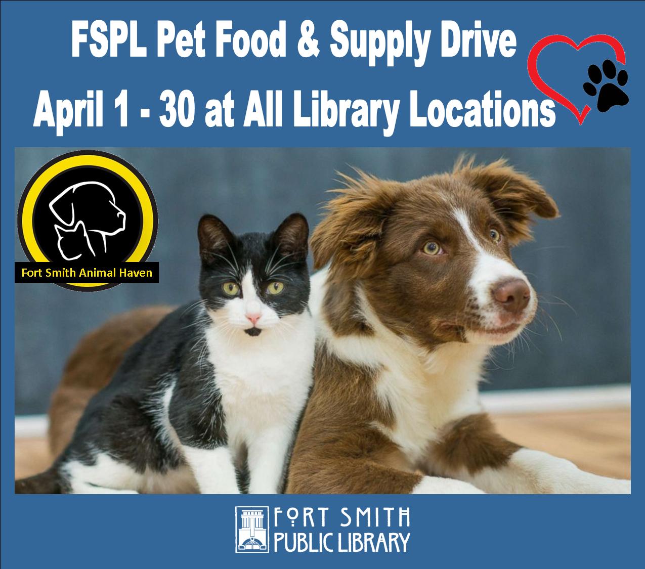 Fort Smith Public Library Pet Food Supply Drive for Fort Smith